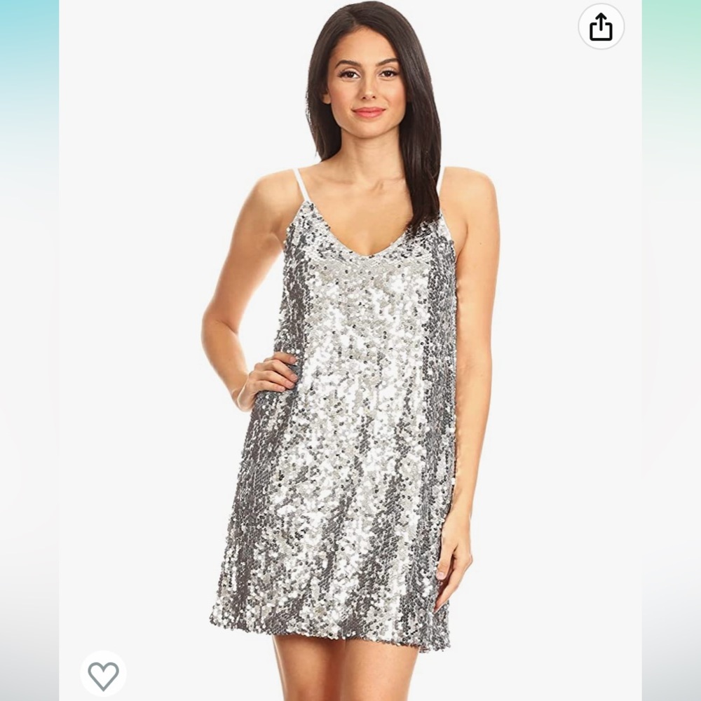 Silver Sequin Dress- Size Small